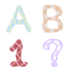 [LINE絵文字] Pastel checkered alphabet :)の画像