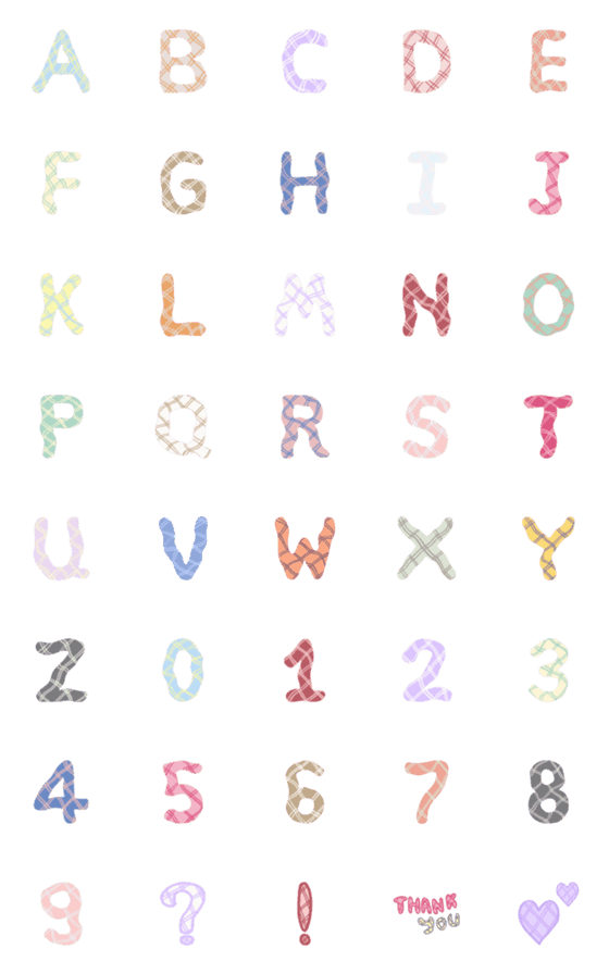 Pastel checkered alphabet :)-詳細画像