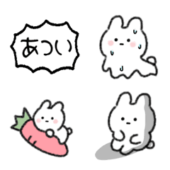 [LINE絵文字] 暑くてとける ゆるウサギの画像