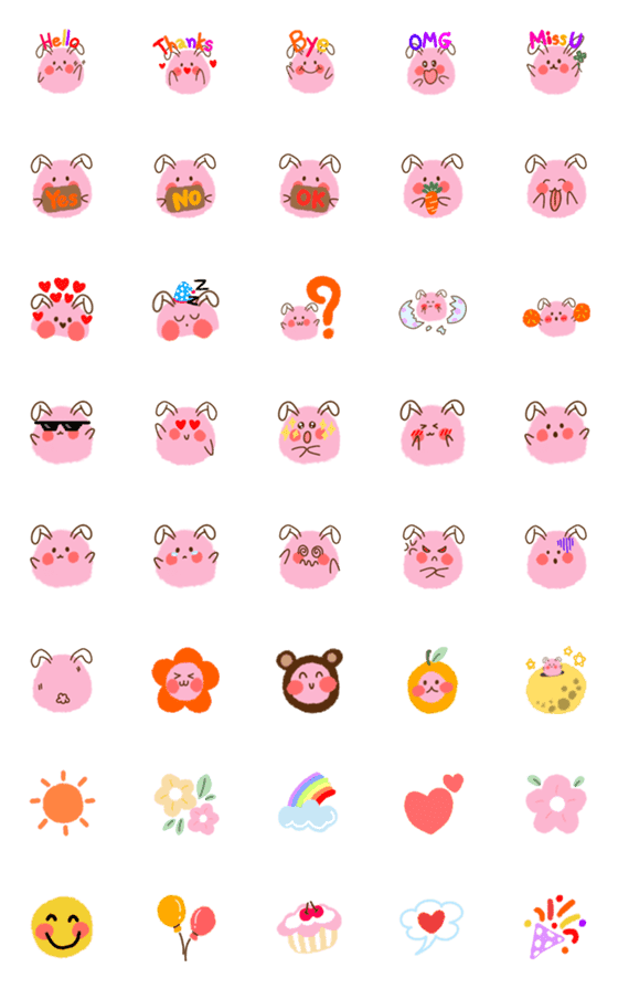 [LINE絵文字]Emoji : The little bunnyの画像一覧