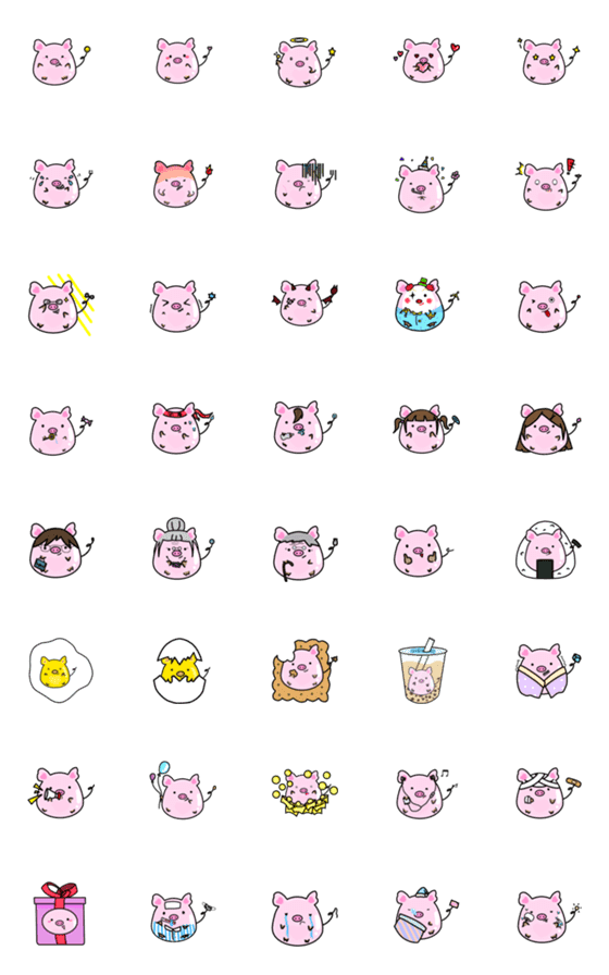 [LINE絵文字]Xixi pigの画像一覧