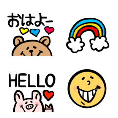 [LINE絵文字] 【ポップでcuteな絵文字たち】の画像
