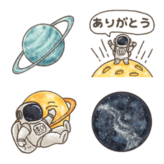 [LINE絵文字] 宇宙飛行士の旅 絵文字の画像