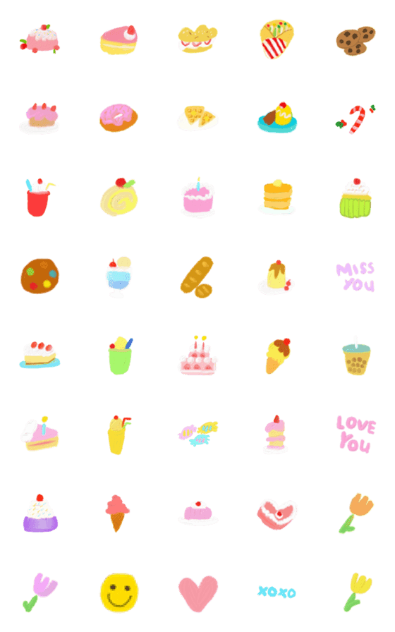 [LINE絵文字]Sweet Cake and candy : Emojiの画像一覧