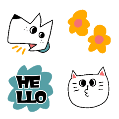 [LINE絵文字] ポップなネコ＆犬のスタンプの画像