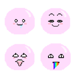 [LINE絵文字] QQ Funny Pinky Jelly Beans Pixel emojiの画像