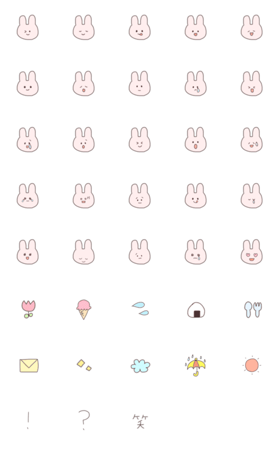 [LINE絵文字]Rabbit everyday！の画像一覧