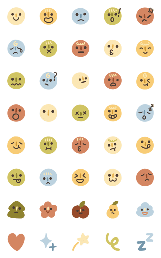 [LINE絵文字]minimal face emojiの画像一覧