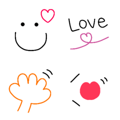 [LINE絵文字] 線画絵文字 ♪の画像