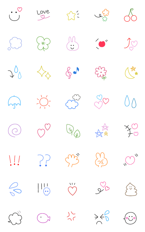 [LINE絵文字]線画絵文字 ♪の画像一覧