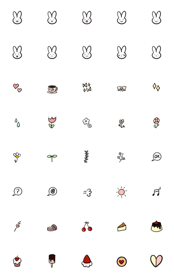 [LINE絵文字]Kawaii usagi emojiiの画像一覧