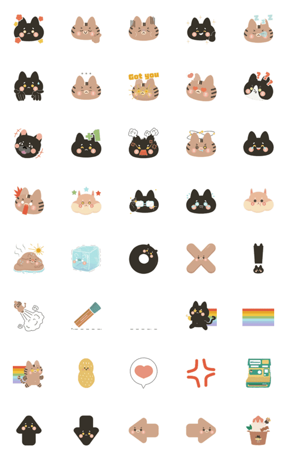 [LINE絵文字]BoBo and cashew expression stickers 2の画像一覧
