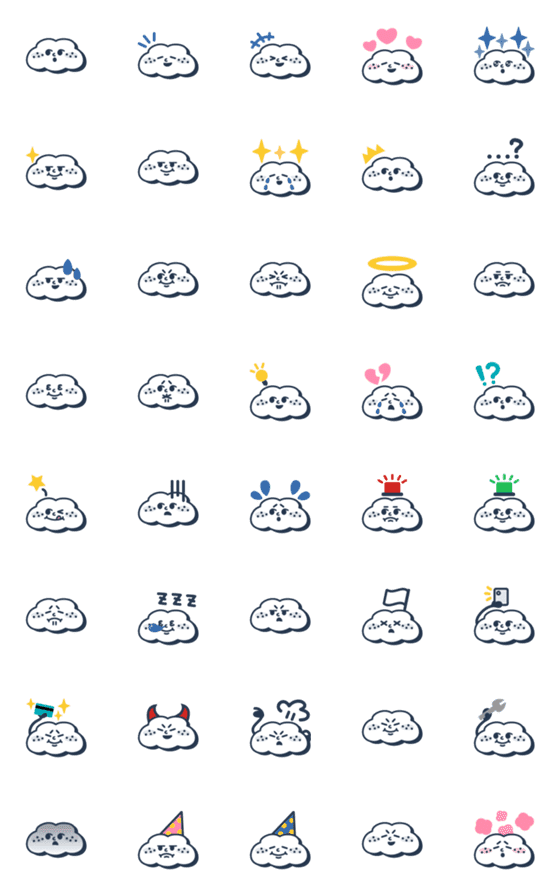 [LINE絵文字]Cloud cloud emojiの画像一覧