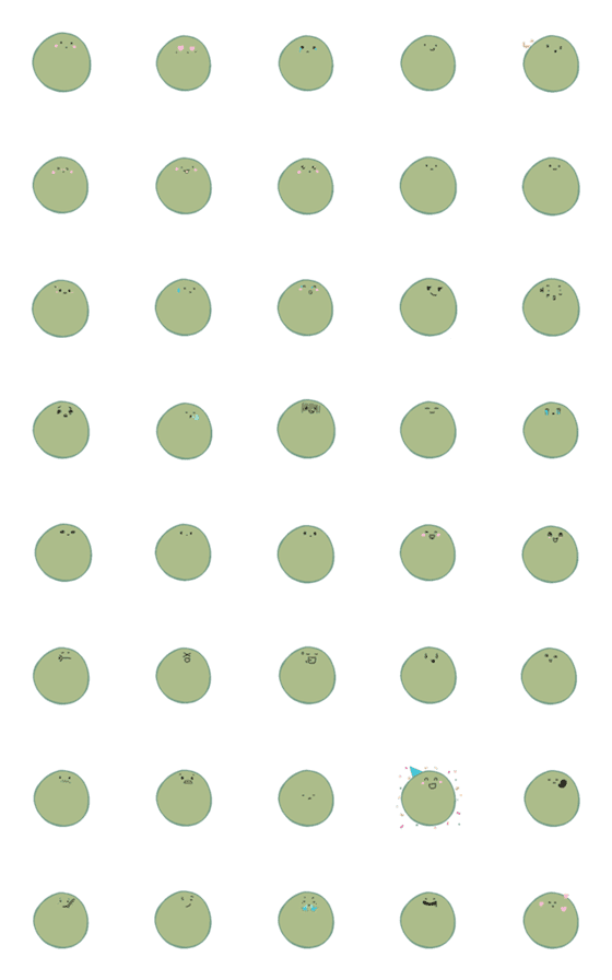 [LINE絵文字]BEBI GREEN CIRCLE Emojiの画像一覧