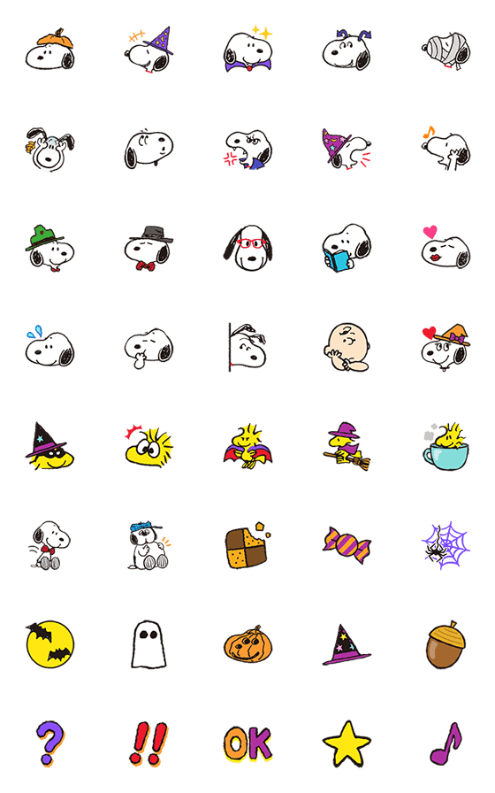 [LINE絵文字]スヌーピー ハロウィン絵文字の画像一覧
