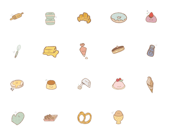 [LINE絵文字]bakery stuffの画像一覧