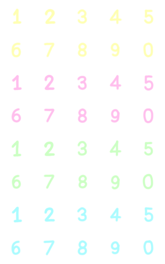 [LINE絵文字]The pastel numbersの画像一覧