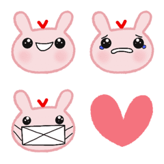 ハートうさぎな顔絵文字 @mochi-komeの絵文字メイン画像