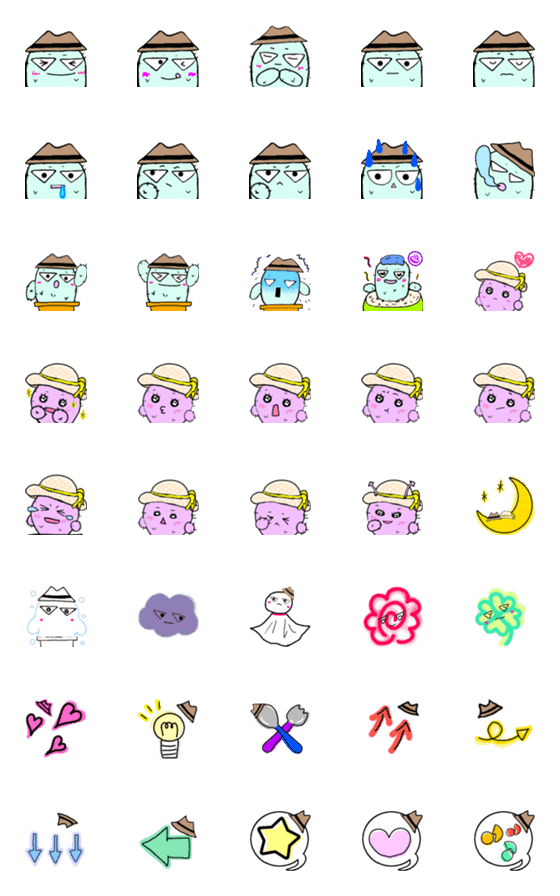 [LINE絵文字]Cactus from OTA Emoji 2の画像一覧