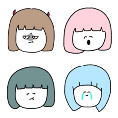 [LINE絵文字] ボブガールの画像