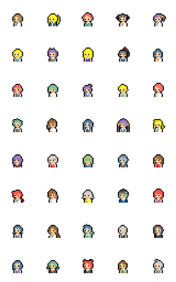 [LINE絵文字]ドット絵 ピクセルピーポー2の画像一覧