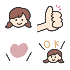 [LINE絵文字] ゆるゆるおんなのこ絵文字(よくつかう編)の画像