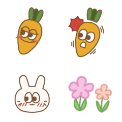 にんじんとちょっとうさぎの絵文字メイン画像