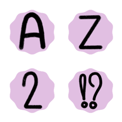English Alphabets Purple in Bubble 1の絵文字メイン画像