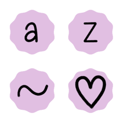English Alphabets Purple in Bubble 2