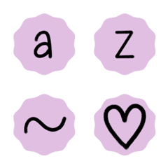 [LINE絵文字] English Alphabets Purple in Bubble 2の画像