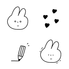 [LINE絵文字] monotone rabbit ！の画像
