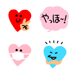 [LINE絵文字] カラフル♥️ニコちゃんハートの画像