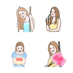 [LINE絵文字] Cute girl emoji no.2の画像