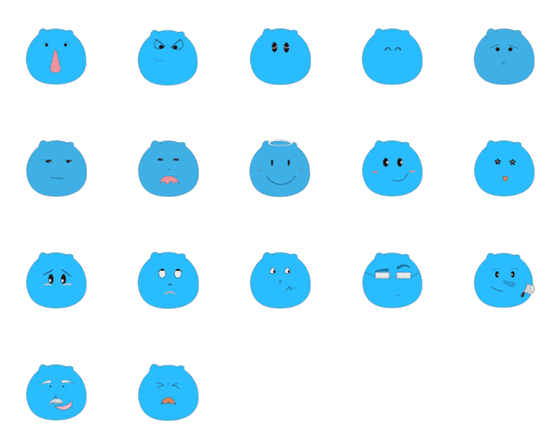 [LINE絵文字]Blue monster's mission-Emojiの画像一覧