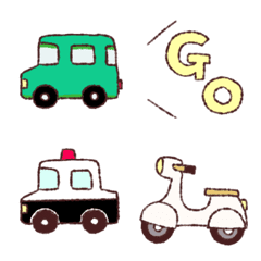 [LINE絵文字] カラフルな車の絵文字の画像