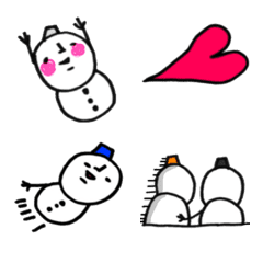 [LINE絵文字] 雪だるまのかわいいミニ絵文字01の画像