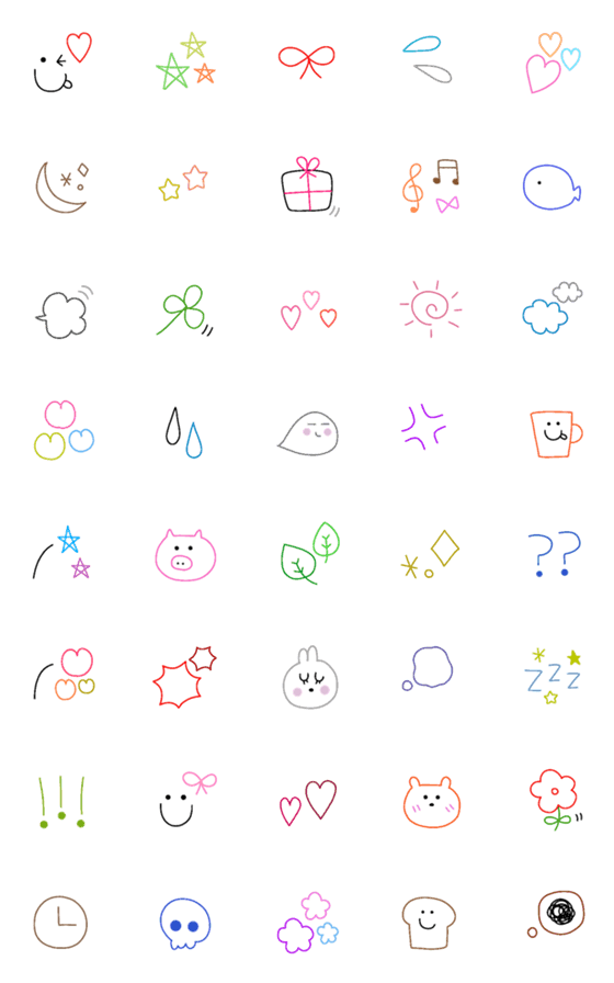 [LINE絵文字]線画絵文字♪♪♪の画像一覧