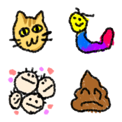 [LINE絵文字] 落書き風絵文字with crayonsの画像