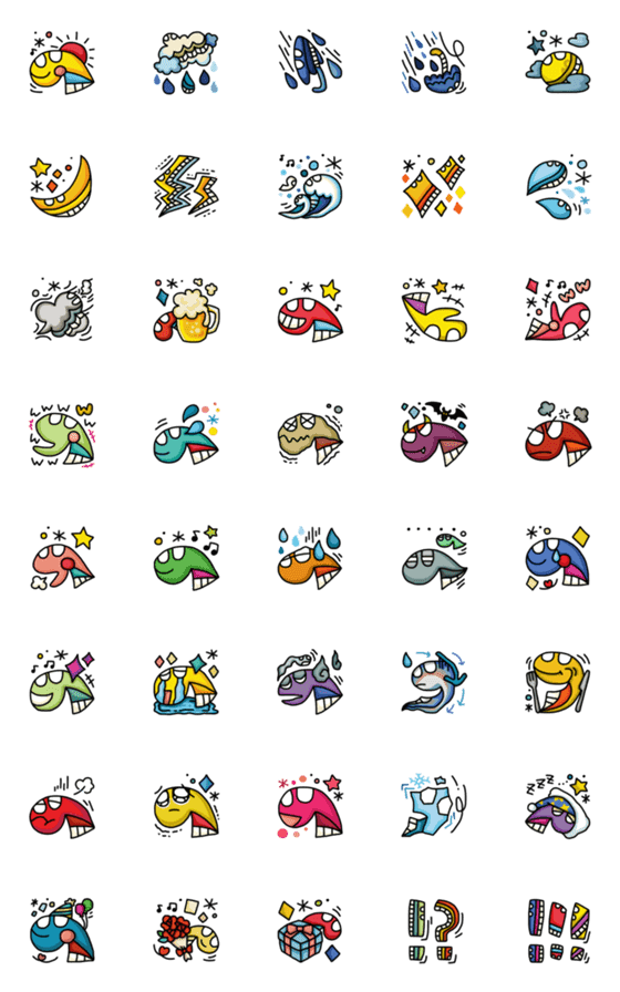 [LINE絵文字]NIBOSHI＆ Emoji02の画像一覧