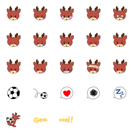 [LINE絵文字]鹿とサッカーの画像一覧