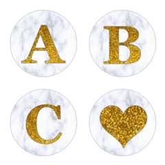 [LINE絵文字] marble ＆ gold emojiの画像