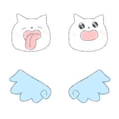 [LINE絵文字] 白猫にみせかけて白い犬の画像