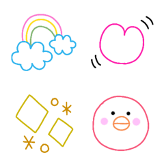 [LINE絵文字] ゆるい線画絵文字♪の画像