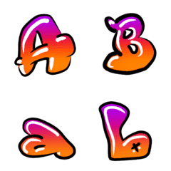 [LINE絵文字] スローアップ風のデコ文字 4の画像