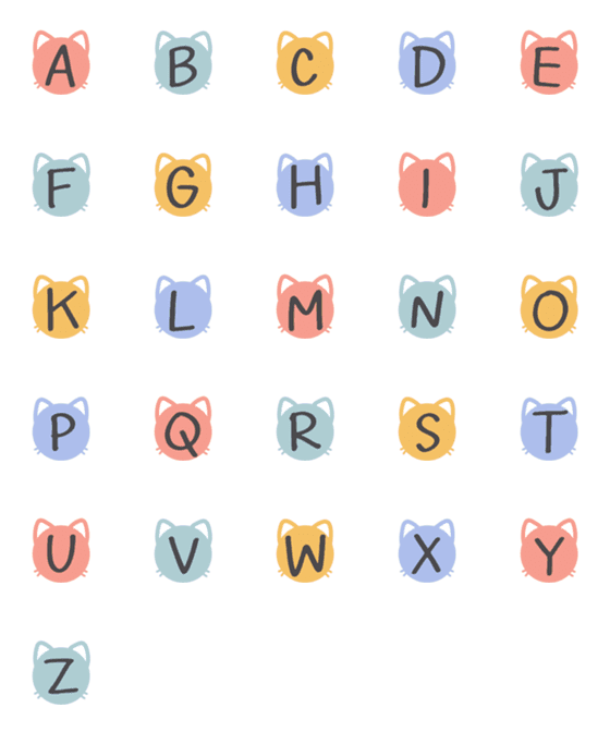 [LINE絵文字]Eng alphabets catの画像一覧