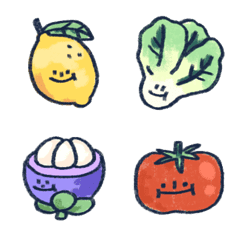 [LINE絵文字] Cutie crayons:-) ft.veggies market！の画像