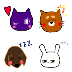 [LINE絵文字] ネコ 犬 うさぎの画像