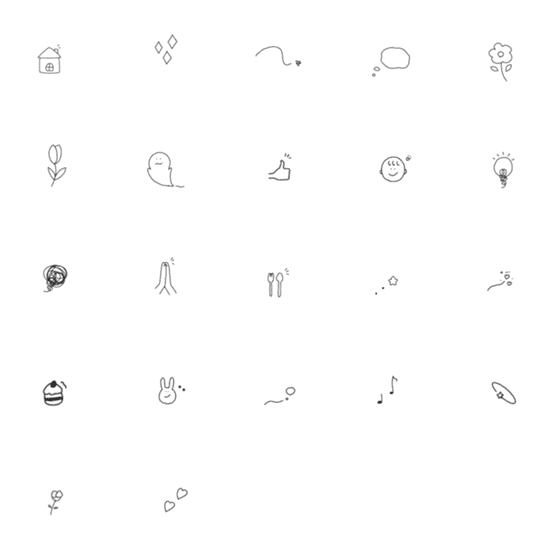 [LINE絵文字]ゆるっとかいた絵文字たちの画像一覧