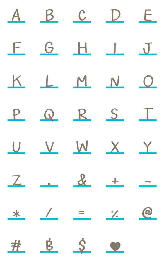 [LINE絵文字]English - Alphabets 2.2の画像一覧