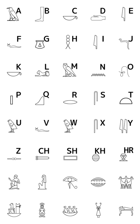 [LINE絵文字]ヒエログリフで会話(絵文字)の画像一覧